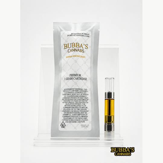 Bubbas Cannabis cartridge packaging from the Super Silver Haze | Cartridge | 1g listing