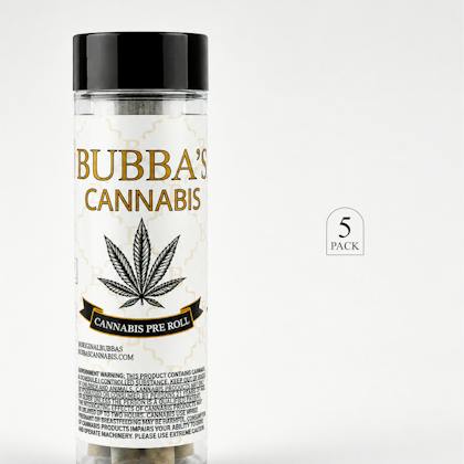 Bubbas Cannabis joints packaging from the Tangie | Joints | 1g each | 5pk listing