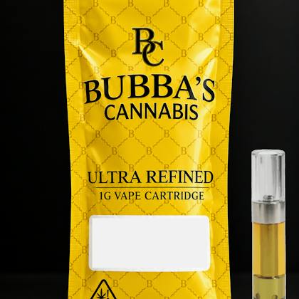Bubbas Cannabis cartridge packaging from the Apple Fritter | Cartridge | 1g listing
