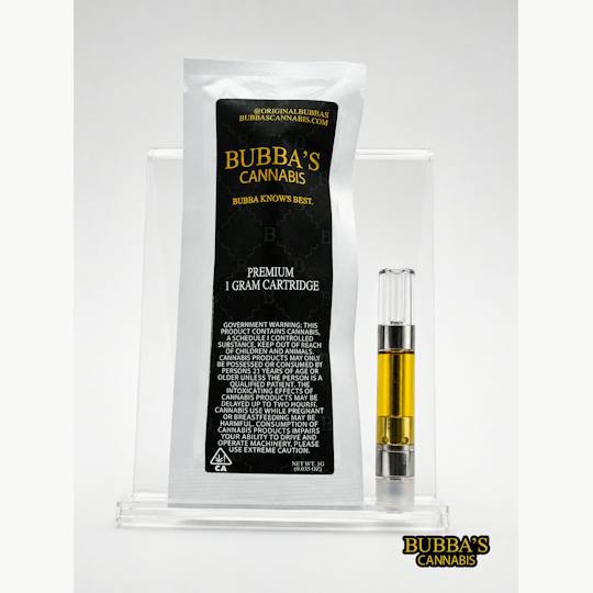 Bubbas Cannabis cartridge packaging from the Blueberry Kush | Cartridge | 1g listing